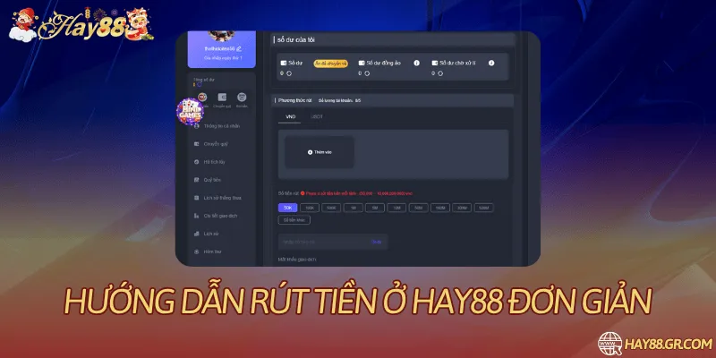 Vào mục “Rút tiền”, nhập số tiền và tài khoản ngân hàng đúng